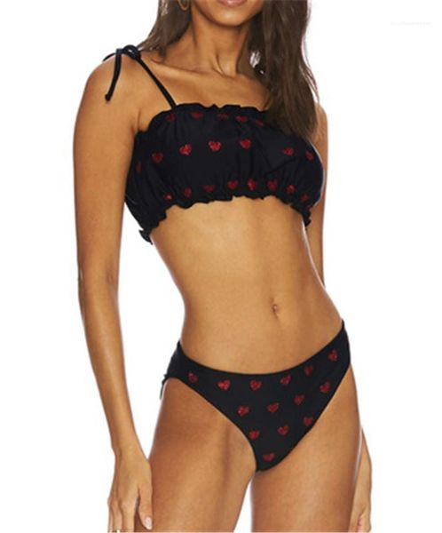 women bikini love print suit beach swimming pool swimwear 2pcs sets lady bathing bikini separate suit open back bathing, White;black
women bikini love print suit beach swimming pool swimwear 2pcs sets lady bathing bikini separate suit open back bathing, White;black