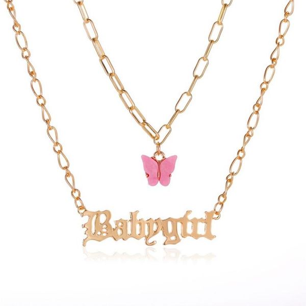 new double layer acrylic butterfly necklace letter angel pendant babygirl english letter necklace choker women clavicle chain jewelry gifts, Silver
new double layer acrylic butterfly necklace letter angel pendant babygirl english letter necklace choker women clavicle chain jewelry gifts, Silver