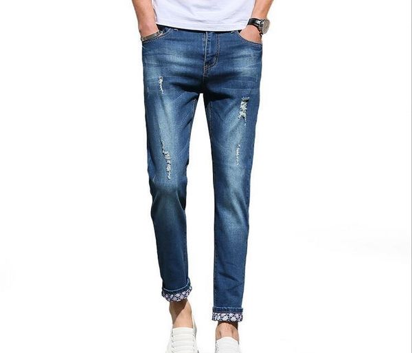 new arrival spring and summer men's hole fashion wild self-cultivation small feet denim nine pants jm019 men's jeans, Blue
new arrival spring and summer men's hole fashion wild self-cultivation small feet denim nine pants jm019 men's jeans, Blue