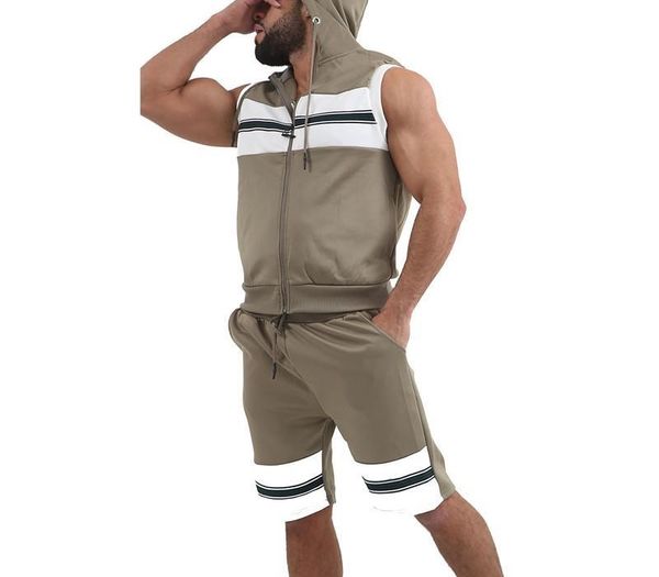 piece shorts casual men sports sets summer mens designer tracksuits striped sleeveless hooded cardigan fitness two, Gray
piece shorts casual men sports sets summer mens designer tracksuits striped sleeveless hooded cardigan fitness two, Gray