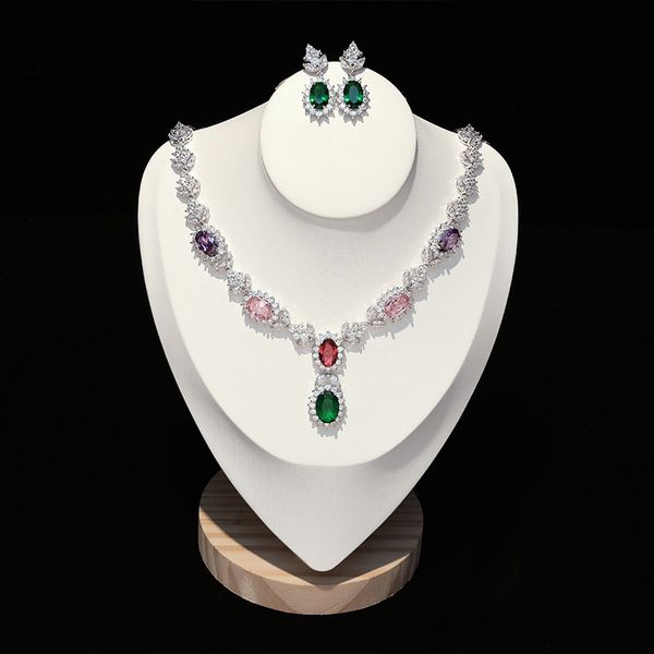 new luxury wedding accessories bridal jewelry set cz pendant earrings necklace set factory home promotion girl gift, White
new luxury wedding accessories bridal jewelry set cz pendant earrings necklace set factory home promotion girl gift, White