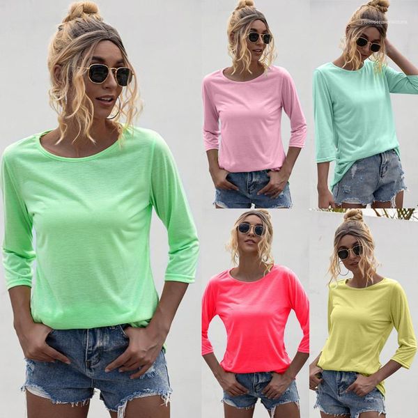 женщина три четверти рукава tshirt дизайнер тонкий женщин топы летние сплошной цвет o шеи вскользь тройники, White
женщина три четверти рукава tshirt дизайнер тонкий женщин топы летние сплошной цвет o шеи вскользь тройники, White
