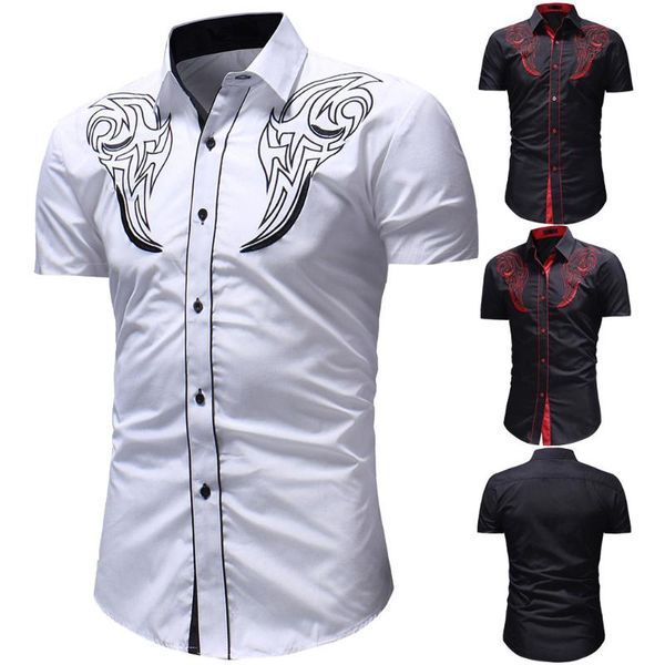 men's fashion 2020 new summer print cool casual button buckle lapel stand collar short-sleeved beach shirt men formall0318, White;black
men's fashion 2020 new summer print cool casual button buckle lapel stand collar short-sleeved beach shirt men formall0318, White;black
