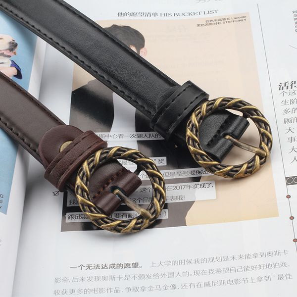 weaving ring women belt fashion solid leather waistband metal buckle wide belt strap belts for ladies leisure dress jeans gift, Black;brown
weaving ring women belt fashion solid leather waistband metal buckle wide belt strap belts for ladies leisure dress jeans gift, Black;brown