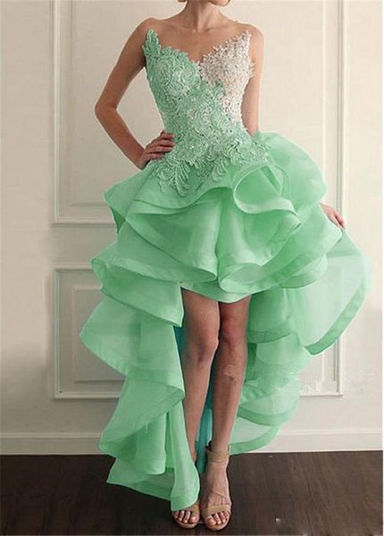 tulle & organza sheer jewel neckline hi-lo a-line prom dresses with lace appliques ruffled organza evening gowns illusion back, Black;red
tulle & organza sheer jewel neckline hi-lo a-line prom dresses with lace appliques ruffled organza evening gowns illusion back, Black;red