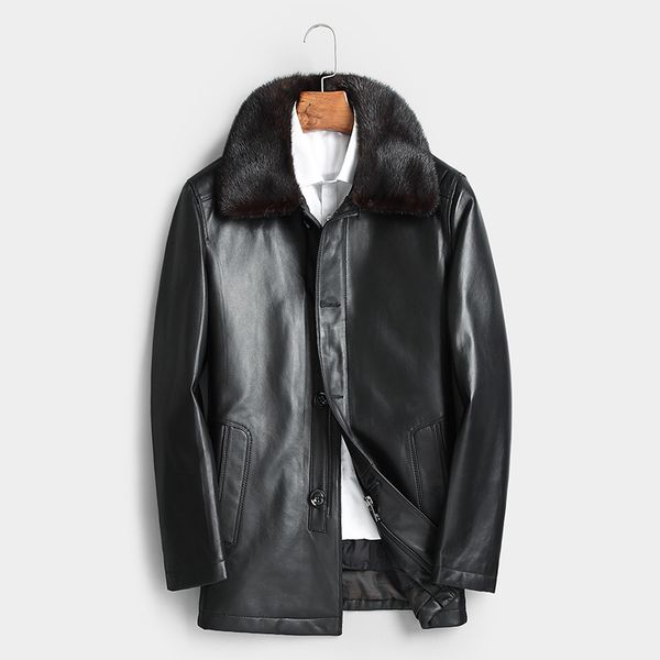 men's leather jacket sheepskin coat winter genuine leather down jacket men collar jaqueta de couro 2020 1707, Black
men's leather jacket sheepskin coat winter genuine leather down jacket men collar jaqueta de couro 2020 1707, Black