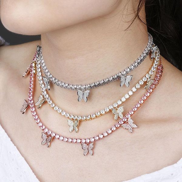 butterfly chain 4mm tennis chain choker necklace iced out cubic zircon bling hip hop charm jewelry, Silver
butterfly chain 4mm tennis chain choker necklace iced out cubic zircon bling hip hop charm jewelry, Silver