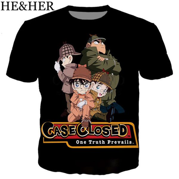classic anime detective conan 3d print shirts hippie aesthetic kawaii men clothing