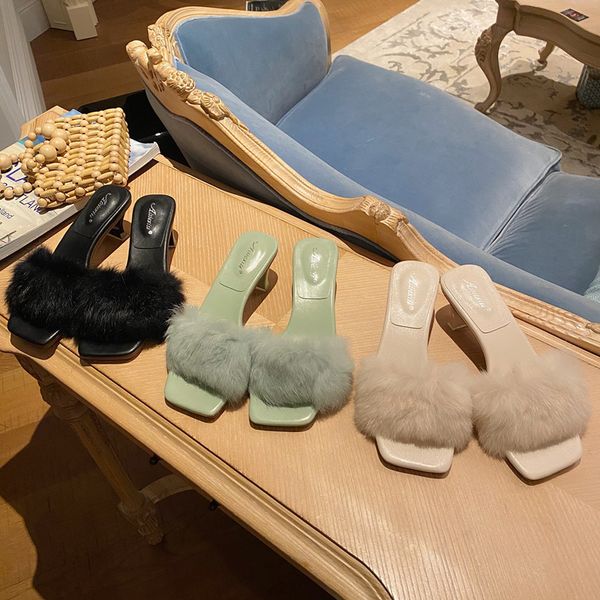 square heel shoes slippers casual slipers women heeled mules slides fur flip flops low female tap block luxury 2020 heels plush, Black
square heel shoes slippers casual slipers women heeled mules slides fur flip flops low female tap block luxury 2020 heels plush, Black
