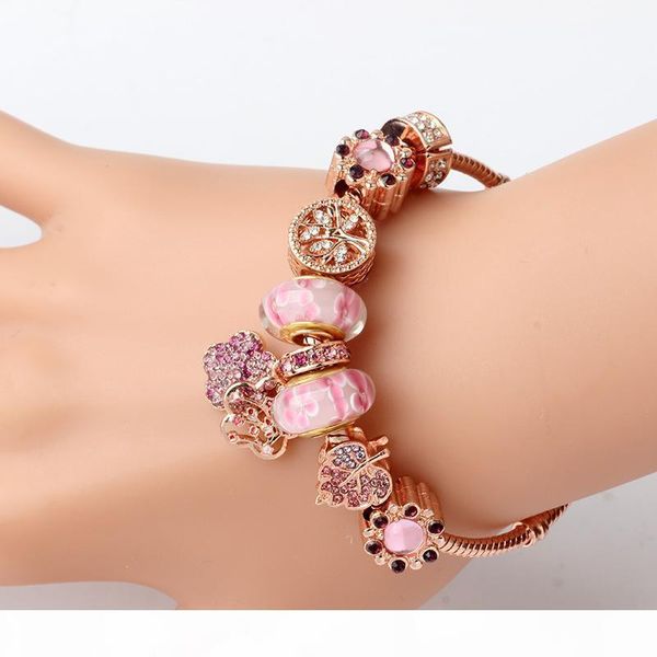 2020 rose gold long peach blossom glass beads pandora bracelet diy pendant alloy beaded bracelet of shipping, Golden;silver
2020 rose gold long peach blossom glass beads pandora bracelet diy pendant alloy beaded bracelet of shipping, Golden;silver