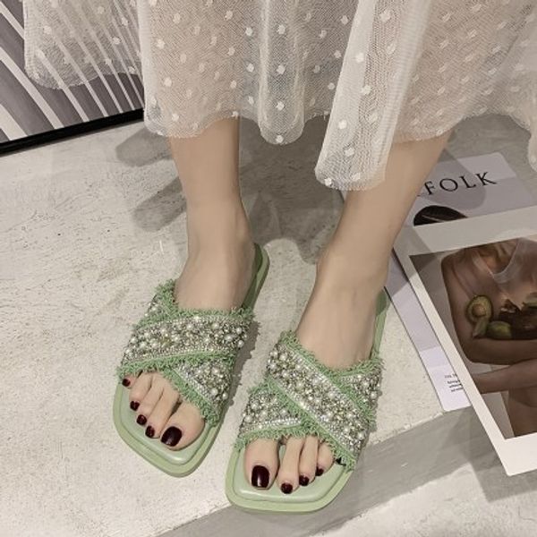 fairy style wearing taro purple slippers female 2020 summer new beach shoes flat bottom square head word sandals and slippers, Black
fairy style wearing taro purple slippers female 2020 summer new beach shoes flat bottom square head word sandals and slippers, Black