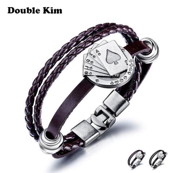 classic men's retro poker leather bangle titanium stainless steel material black color bracelet personality fashion jewelry gift
classic men's retro poker leather bangle titanium stainless steel material black color bracelet personality fashion jewelry gift