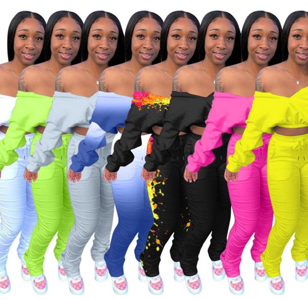 women two pieces clothing slash neck solid colour gradient lantern pleated long sleeves pants new fashion ladies tracksuits 2020 p565, White
women two pieces clothing slash neck solid colour gradient lantern pleated long sleeves pants new fashion ladies tracksuits 2020 p565, White
