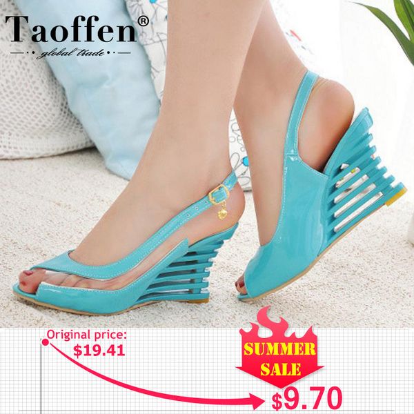 taoffen 2020 new women heel sandals buckle open toe high wedge shoes women's summer shoes women shoes footwear size 34-43 y200620, Black
taoffen 2020 new women heel sandals buckle open toe high wedge shoes women's summer shoes women shoes footwear size 34-43 y200620, Black
