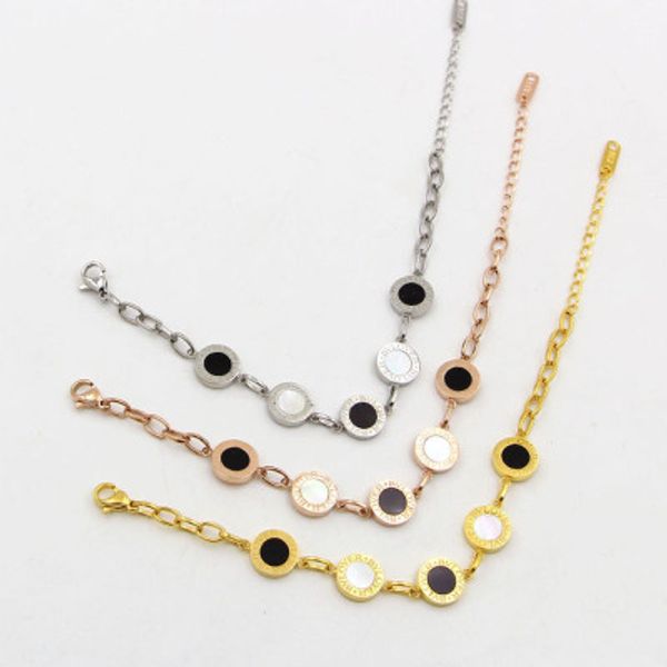 pulsera shell bracelet female accessories stainless steel round roman numberal link chains bracelets bangles wholesale friend, Black
pulsera shell bracelet female accessories stainless steel round roman numberal link chains bracelets bangles wholesale friend, Black