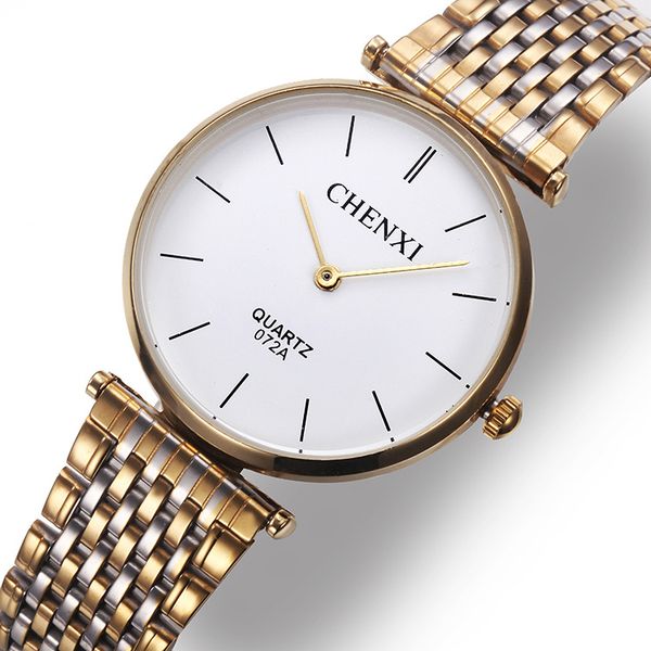chenxi selling men women gold quartz watches elegant simple design steel case quartz wrist watch brand designer lovers gift, Slivery;brown
chenxi selling men women gold quartz watches elegant simple design steel case quartz wrist watch brand designer lovers gift, Slivery;brown