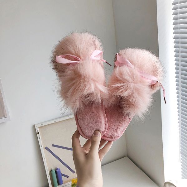 women winter furry slippers indoor warm cute fashion ladies plush fluffy warm female autumn butterfy knot flats shoes, Black
women winter furry slippers indoor warm cute fashion ladies plush fluffy warm female autumn butterfy knot flats shoes, Black