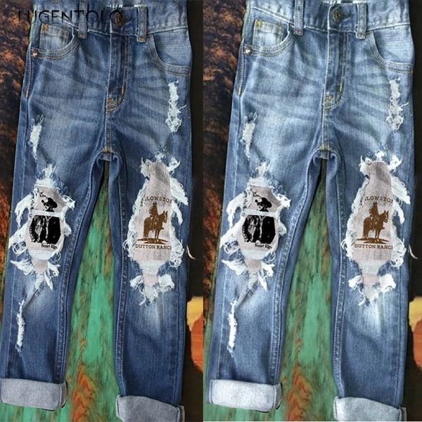lugentolo women's ripped jeans spring auttumn loose washed printed jeans fashion casual female street all-match long, Blue
lugentolo women's ripped jeans spring auttumn loose washed printed jeans fashion casual female street all-match long, Blue