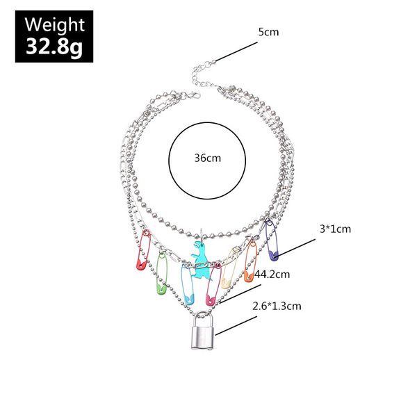 color pins lock dinosaur choker necklace for women jewelry collares friend chains girl accessories aesthetics suspension xl10237, Silver
color pins lock dinosaur choker necklace for women jewelry collares friend chains girl accessories aesthetics suspension xl10237, Silver