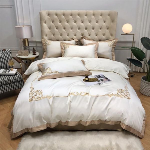 4 piece luxury quilt cover set 100% egyptian cotton bedding sheets with golden embroidered bed linen double ropa de cama sabanas
4 piece luxury quilt cover set 100% egyptian cotton bedding sheets with golden embroidered bed linen double ropa de cama sabanas