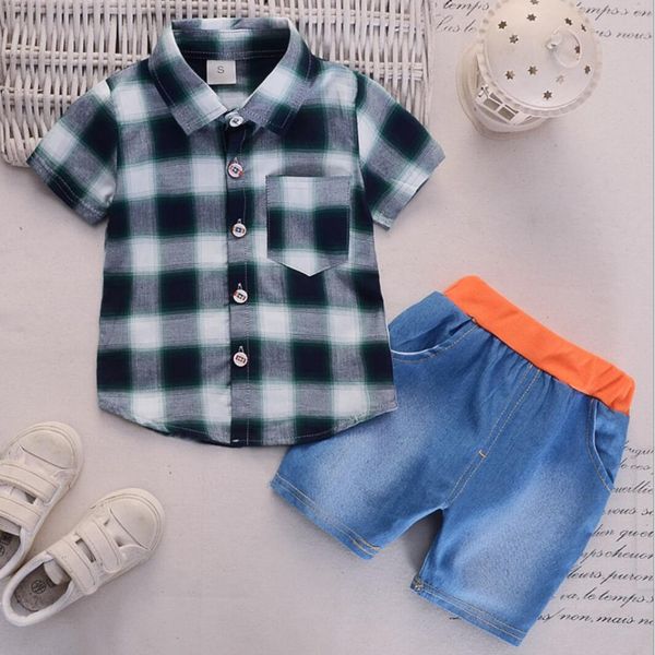summer baby boy clothes sets newborn plaid shirt +shorts jeans 2pcs outfit tracksuit toddler kids boys clothing set kg-82, White
summer baby boy clothes sets newborn plaid shirt +shorts jeans 2pcs outfit tracksuit toddler kids boys clothing set kg-82, White