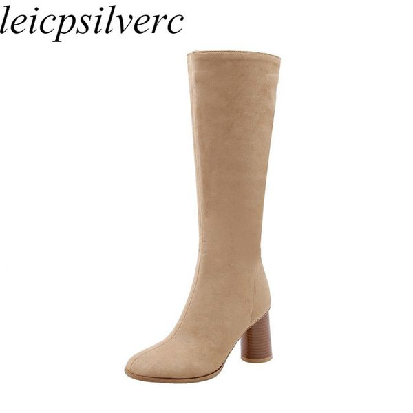 boots women autumn winter high heel warm round toe flock knee zip europe and the united states 2021 fashion beige, Black
boots women autumn winter high heel warm round toe flock knee zip europe and the united states 2021 fashion beige, Black