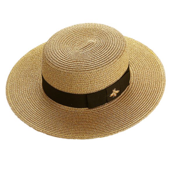 women wide brim hat gold bee straw cap womens fashion flat woven caps girl bucket hat summer sun hats vintage visor, Blue;gray
women wide brim hat gold bee straw cap womens fashion flat woven caps girl bucket hat summer sun hats vintage visor, Blue;gray