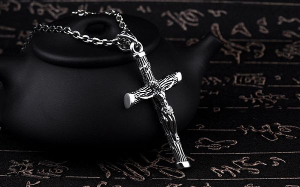 925 стерлингового серебра цвет christian ожерелье для ювелирных изделий способа людей распятие иисуса крест кулон, Silver
925 стерлингового серебра цвет christian ожерелье для ювелирных изделий способа людей распятие иисуса крест кулон, Silver