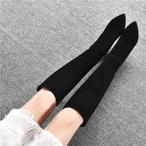 new spring/summer 2020 women's side zipper boots with pointed toes and thin heels, Black
new spring/summer 2020 women's side zipper boots with pointed toes and thin heels, Black
