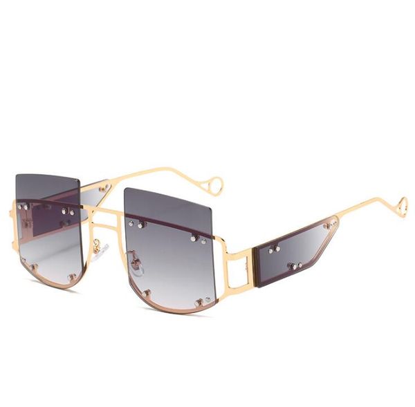 new style large alloy rivet square sunglasses fashion trend unique glasses, White;black
new style large alloy rivet square sunglasses fashion trend unique glasses, White;black