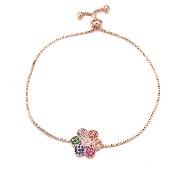 women's flower shaped bracelet 3a color mixed with exquisite sliding buckle plant bracelet fashionable jewelry, Black
women's flower shaped bracelet 3a color mixed with exquisite sliding buckle plant bracelet fashionable jewelry, Black