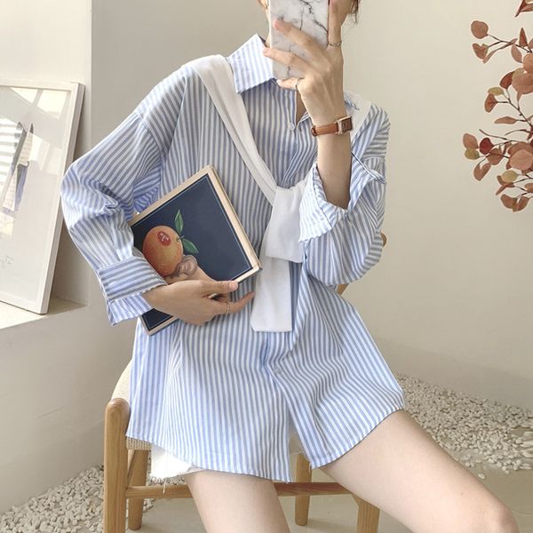 goohojio long sleeve women casual shirts long style striped blouse loose shirts blouses women turn-down collar, White
goohojio long sleeve women casual shirts long style striped blouse loose shirts blouses women turn-down collar, White