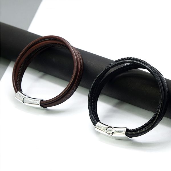 leather bracelets mens stainless steel magnet buckle black bracelet jewelry fashion charm bracelets gift for man accessories
leather bracelets mens stainless steel magnet buckle black bracelet jewelry fashion charm bracelets gift for man accessories