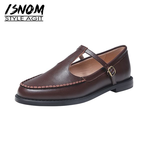 isnom 2020 new women shoes genuine leather flats ladies t strap platform shoes woman flat female casual round toe soft leather, Black
isnom 2020 new women shoes genuine leather flats ladies t strap platform shoes woman flat female casual round toe soft leather, Black