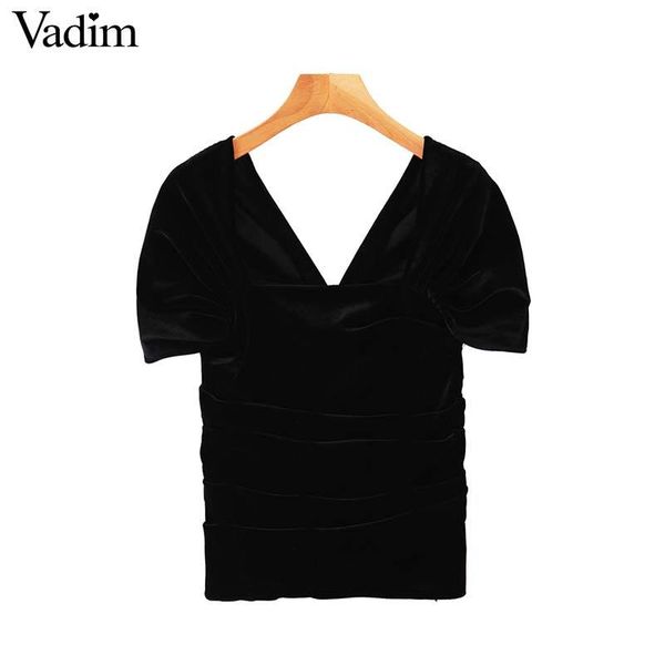 vadim women velvet blouse backless square collar side zipper stretchy slim fit short sleeve shirts party chic da638, White
vadim women velvet blouse backless square collar side zipper stretchy slim fit short sleeve shirts party chic da638, White