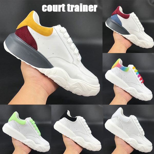 new genuine leather court traine platform women mens sneakers multi-color rainbow white black green fashion mens casual shoes us 6-11
new genuine leather court traine platform women mens sneakers multi-color rainbow white black green fashion mens casual shoes us 6-11