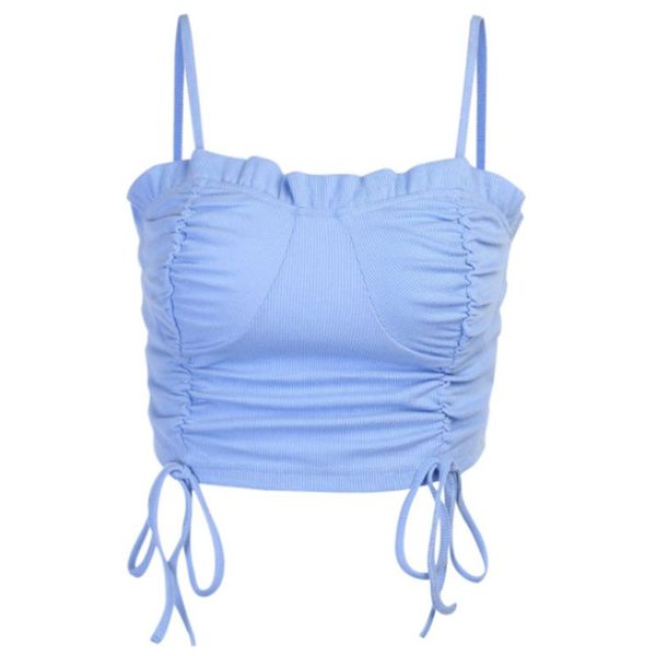 women's tanks & camis women spaghetti strap ruffles crop pleated drawstring ribbed vest, White
women's tanks & camis women spaghetti strap ruffles crop pleated drawstring ribbed vest, White