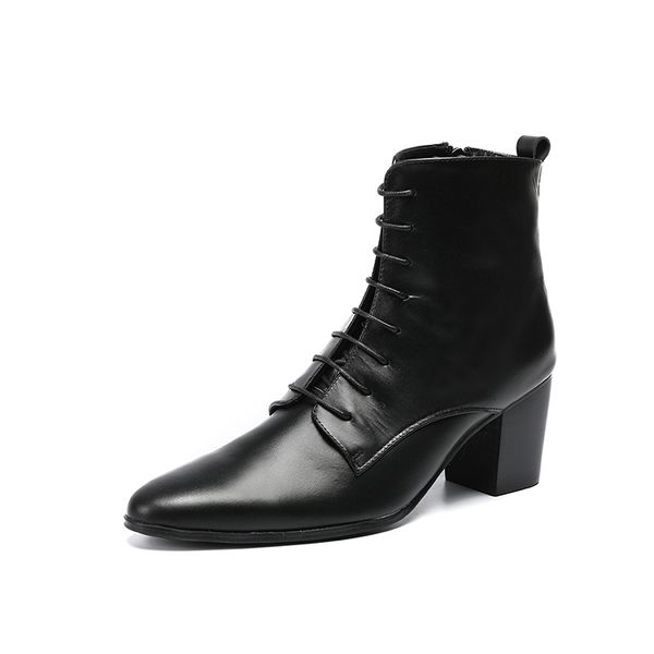 ankle pointed genuine leather thick shoes cowboy black men high heels lace up dress boots plus size 45
ankle pointed genuine leather thick shoes cowboy black men high heels lace up dress boots plus size 45