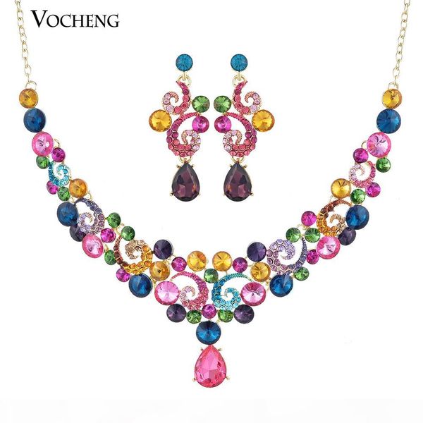 color art vintage design 3color austrian crystal necklace and earring jewelry set for women (vs-168) vocheng jewelry, Silver
color art vintage design 3color austrian crystal necklace and earring jewelry set for women (vs-168) vocheng jewelry, Silver