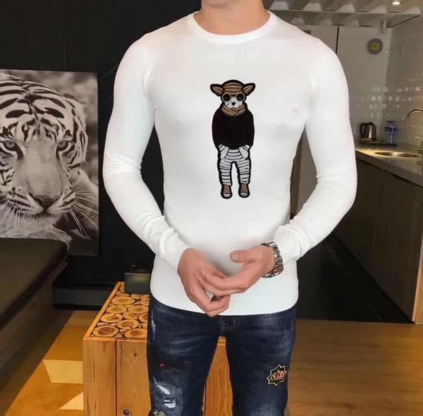 new fashion men's tight-fitting sweater with embroidery animal pattern fashion simple sweater 2 kinds of multi-color men's comfort, White;black
new fashion men's tight-fitting sweater with embroidery animal pattern fashion simple sweater 2 kinds of multi-color men's comfort, White;black