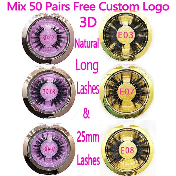 mix 50 pairs 3d natural long lashes & 25mm mink eyelashes wholesale round case custom packaging makeup mink lashes
mix 50 pairs 3d natural long lashes & 25mm mink eyelashes wholesale round case custom packaging makeup mink lashes