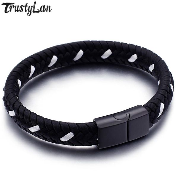 trustylan black genuine leather wrap bracelet men mixed color with stainless steel clasp armband friends mens bracelets, Golden;silver
trustylan black genuine leather wrap bracelet men mixed color with stainless steel clasp armband friends mens bracelets, Golden;silver