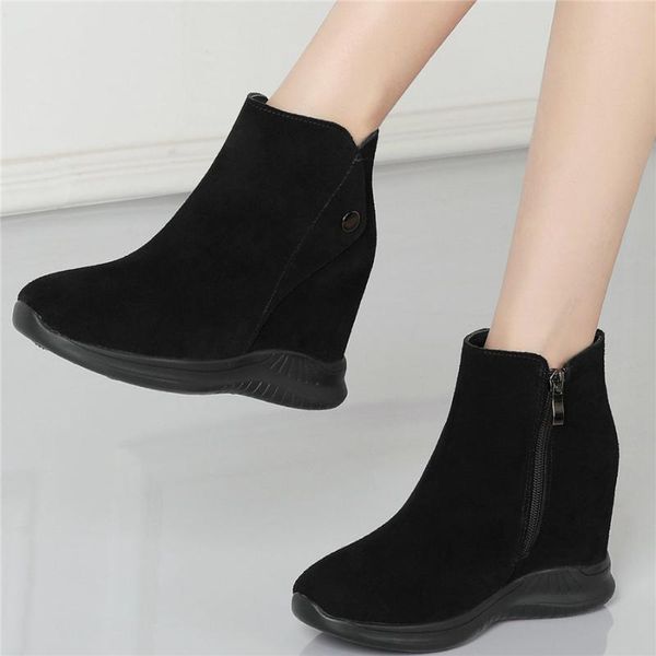 fashion sneakers women grey black genuine leather high heel platform pumps shoes female round toe trainers casual shoes us3--us9
fashion sneakers women grey black genuine leather high heel platform pumps shoes female round toe trainers casual shoes us3--us9