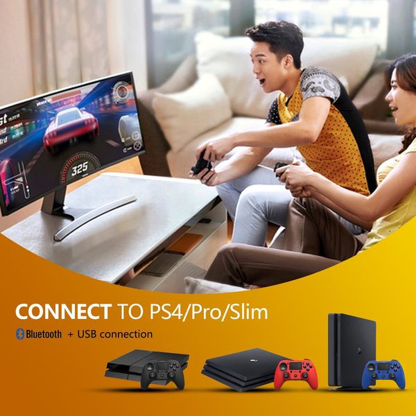 

wireless bluetooth game controller compatible with ps4/pro/slim and android/ pc 6-axis usb contection cables joystick high quality