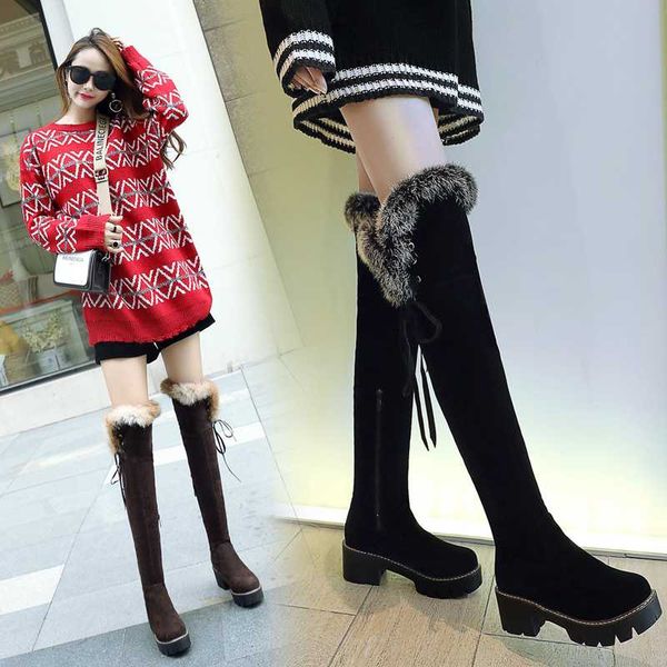 new winter keep warm over the knee boots thick high heels platform round toe women boots flock snow large size 34-43, Black
new winter keep warm over the knee boots thick high heels platform round toe women boots flock snow large size 34-43, Black