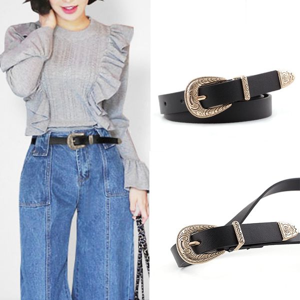 fashion retro thin belt alloy printed pin buckle waist strap ladies jeans dress female waistband, Black;brown
fashion retro thin belt alloy printed pin buckle waist strap ladies jeans dress female waistband, Black;brown