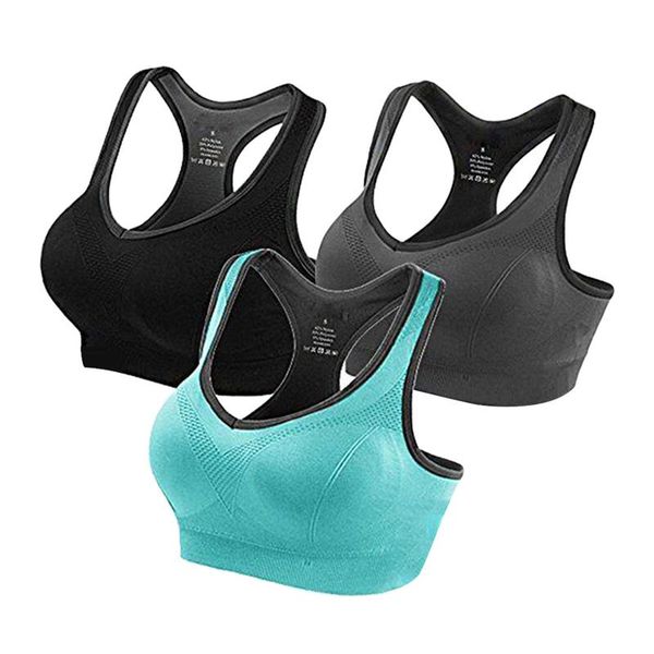 3-piece fashion shockproof push up padded stylish fitness women bra for sports running, White;black
3-piece fashion shockproof push up padded stylish fitness women bra for sports running, White;black