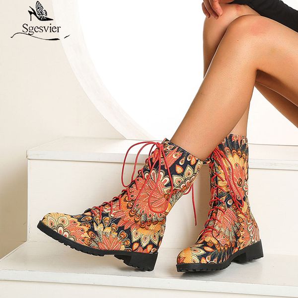 sgesvier 2020 new autumn winter med chunky heels print lace up knight motorcycle biker boots women mid calf booties ladies shoes, Black
sgesvier 2020 new autumn winter med chunky heels print lace up knight motorcycle biker boots women mid calf booties ladies shoes, Black