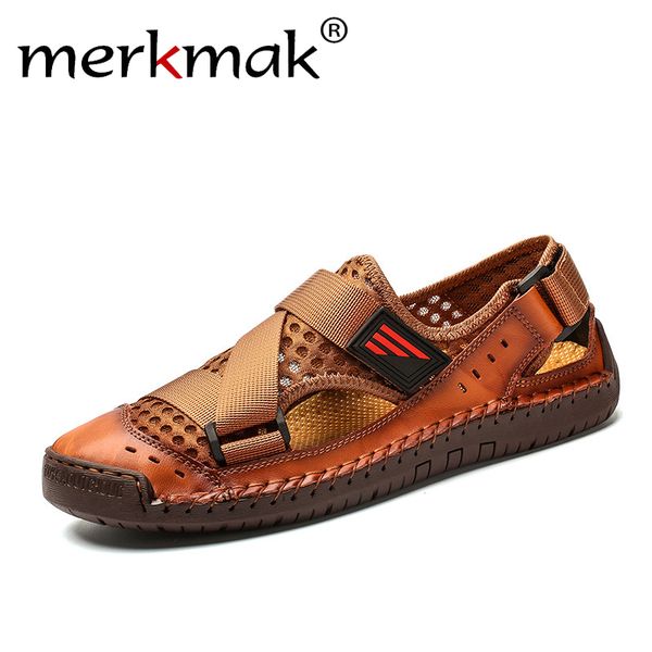 merkmak 2020 new summer men breathable leather sandals man flats fashion casual beach men's shoes plus size 39-48, Black
merkmak 2020 new summer men breathable leather sandals man flats fashion casual beach men's shoes plus size 39-48, Black
