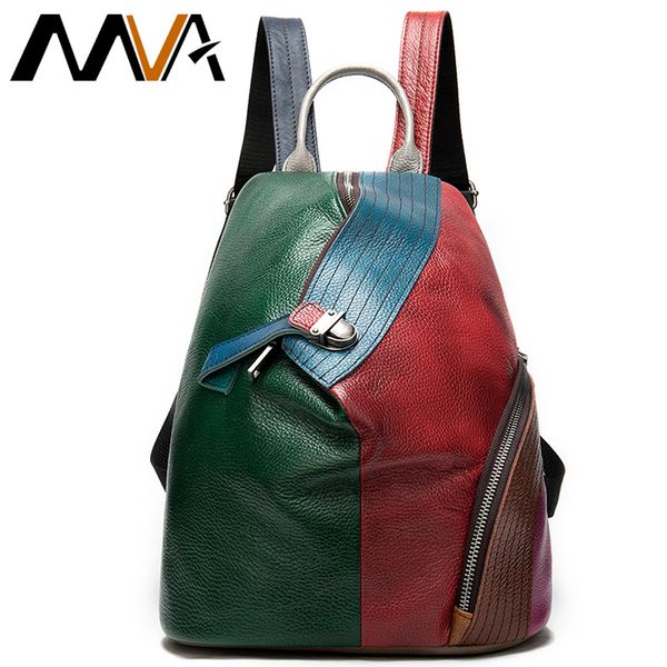 mva patchwork women's leather backpack for girl school bags for women genuine leather backpack female mini mochila feminina
mva patchwork women's leather backpack for girl school bags for women genuine leather backpack female mini mochila feminina